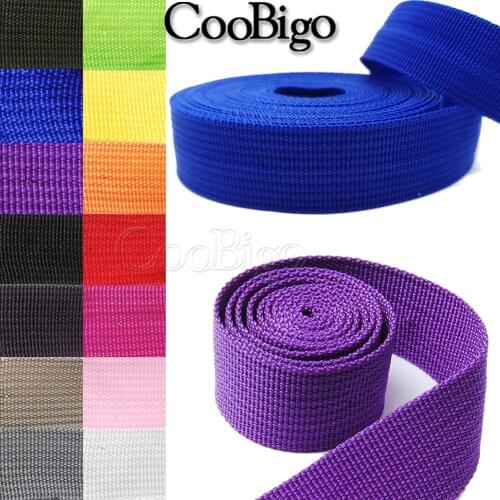 5yards Colorful 1" (25mm) Polypropylene PP Webbing Ribbon Band Strap Dog Collar Harness Outdoor Backpack Bag Belt Parts