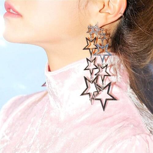 Statement Stars Long Earrings For Women Fashion Party Jewelry Bijoux Big Earrings Gift