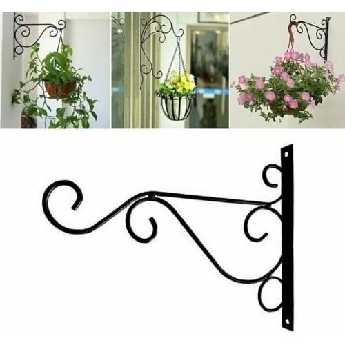 Mental Wall-Mounted Hook Flower Stand Decoration Wall Hanging Basket Bracket Simple flower Pot Holder