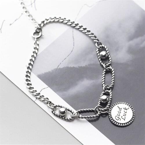 Miuoxion Wholesale Retro Round Letter Chain Bracelet Personality Fashion Jewelry For Women Feature Namour Charm Gift All Seasons