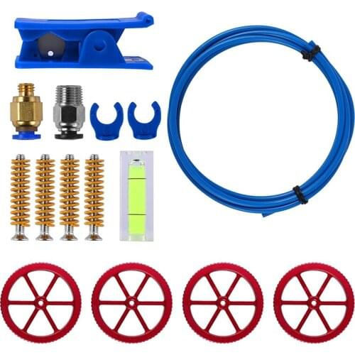 Upgraded 3D Printer Kit With Tubing, Aluminum Hand Twist Leveling Nut For Ender 3/3 Pro/5 CR-10 Series/10S/20/20 Pro