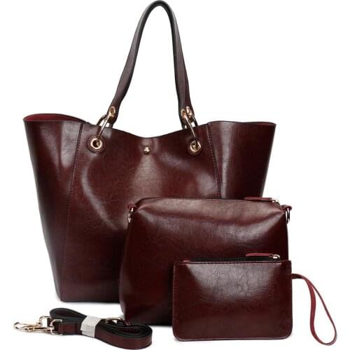 2019 new leather handbags new retro leather handbags handmade ladies shoulder handbag Simple Wild woman