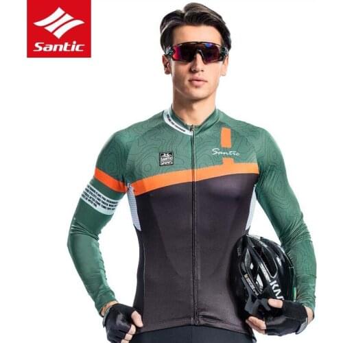 Santic 2019 New Men Long Sleeve Cycling Jersey Road Bike MTB Bicycle Jersey Spring Autumn Ourdoor Sport Clothes