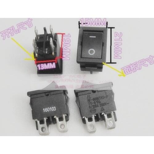 Original new 100% LCD TV power rocker switch HF-606 power switch 21x15mm 8A/128A 4pin 2gear