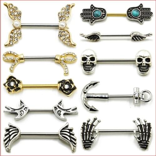 Sexy Nipple Rings Jewelry Nipplerings Piercing Women Sexy Surgical Steel 14G