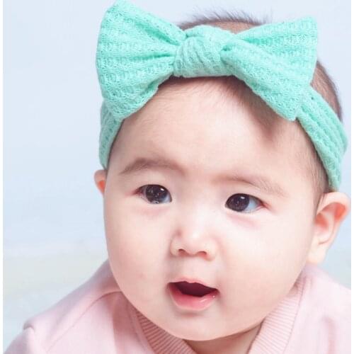 2021 Baby Newborn Turban Headband Elastic Bowknot Knotted Bow Hair Band Bows Baby Hair Accessories for Infants headbands