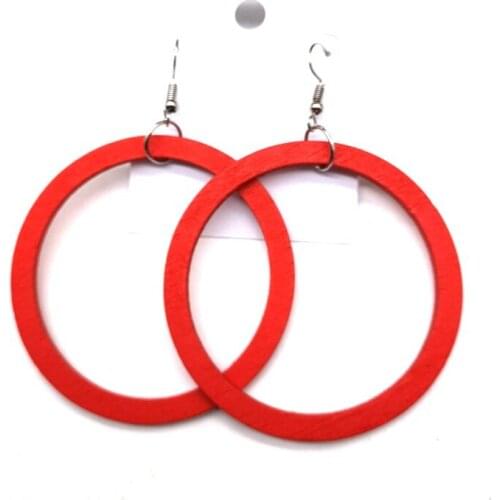 Simple Round Wooden Earrings can mixed 6 colors