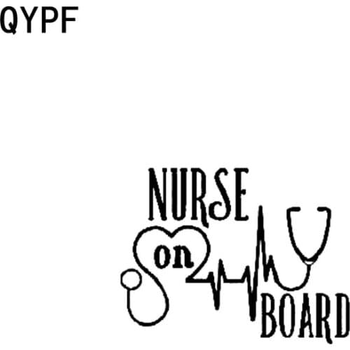 QYPF 17.8CM*13.7CM NURSE On Board Vinyl Decal Sticker Car Black Sliver C14-0176