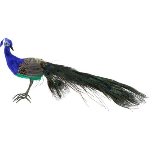 Realistic Artificial Peacock Bird Home Garden Yard Decorative Ornament 40cm