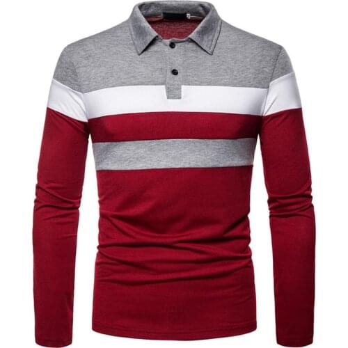 Shirt Men Long Sleeve Turn Down Collar Stripes Color Block Buttons Shirt Blouse Shirts Men Fashion Casual Streetwear Shirts Tops