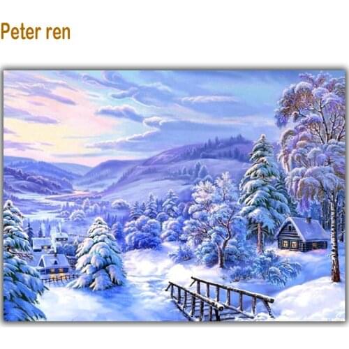 Diy Diamond painting Landscape Cedar tree full square Diamond embroidery house 3d Diamond mosaic painting beads cross stitching