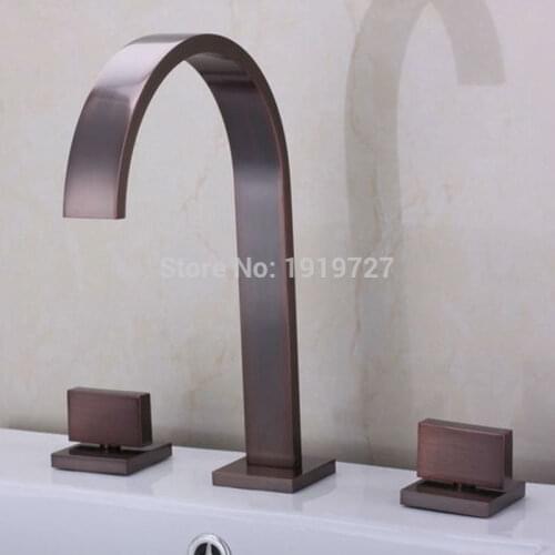 Vidric Bathroom Waterfall Basin Mixer Tap Oil Rubbed Bronze Widespread 3 Holes Faucet Papel De Parede Listrado