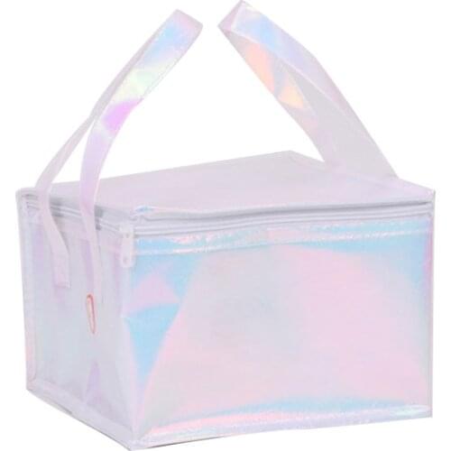 Insulated Thermal Cooler Bag Lunch Time Sandwich Drink Cool Storage Big Square Chilled Zip 2 Persons Tin Foil Food Bags Coffee