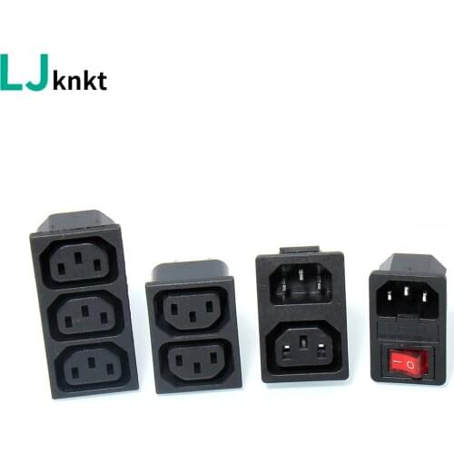 Universal black industrial electrical appliance AC socket chassis server desktop power connector plug 10A 250V