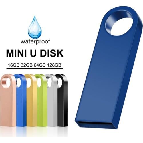 Metal memoria usb flash drive 32GB pendrive 128GB 64GB waterproof pen drive 16GB 8GB flash usb 2.0 cle usb stick key Custom logo