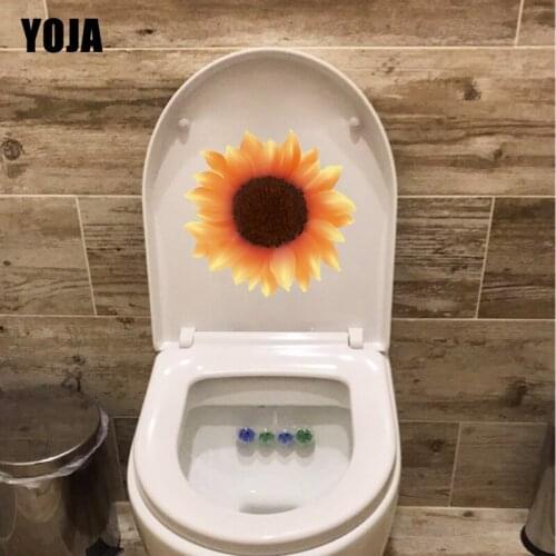 YOJA 23.5*22.9CM Hand Drawn Sunflower Fashion Toilet Decoration Home Living Room Wall Sticker T1-0430