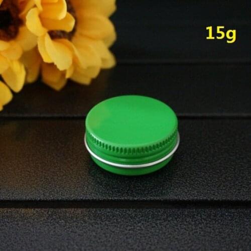 15ml 39*18mm Green Aluminum Box Metal Tin Cans Cosmetic 15g Cream Container DIY Empty Round Refillable Jar Tea Aluminum Pot