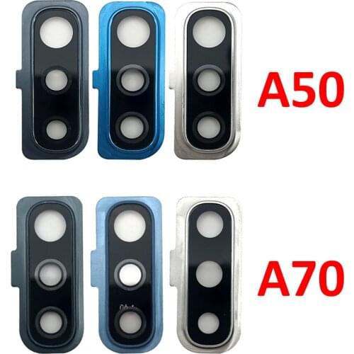 10Pcs/Lot, Rear Camera Glass Lens Back Camera Glass Cover Frame For Samsung A50 A505 A505F A70 A705 A705F Replacement Parts