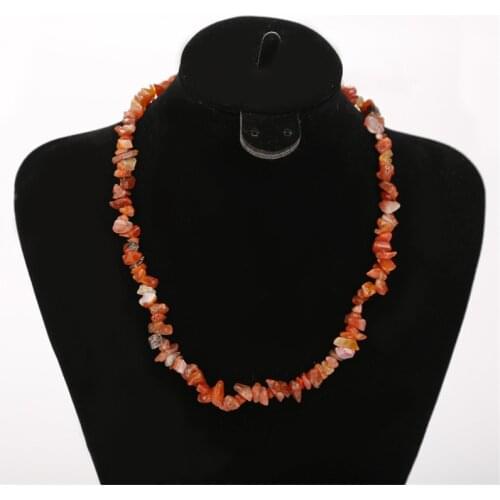 24PCS Carnelian Necklace Natural Stone Breciated Stone Gravel Bead For DIY Necklace Fashion Energy Healing Jewelry For Whoelsale