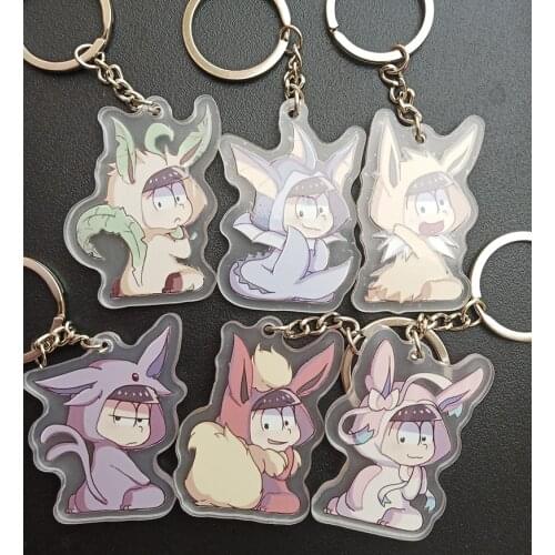 6pcs/set Anime New Osomatsu San Mr. Osomatsu Osomatsu Matsuno Karamatsu Ichimatsu Portachiavi Keychain Keyring
