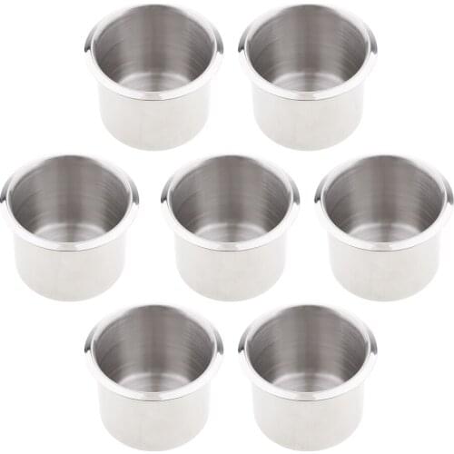 2.68'' Stainless Steel Recessed Cup Drink Holder Boat RV Camper Cup Drink Holder Easy to Clean Up 8PCS