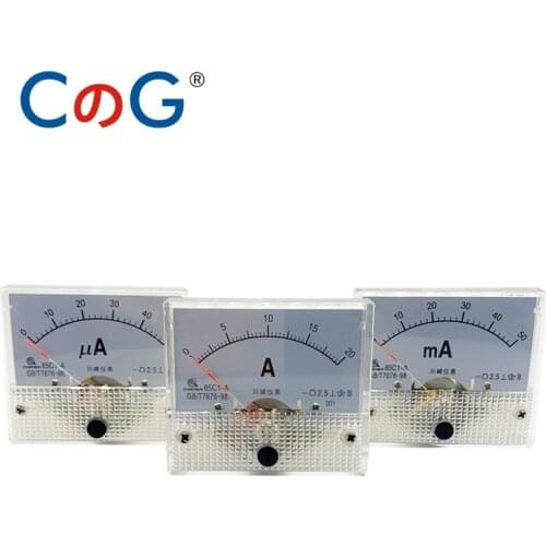 85C1 Ammeter dc Analog Meter Panel Pointer Type 1A 2A 3A 5A 10A 20A 30A mA μA AMP Gauge Current Mechanical Ammeters For Shunt