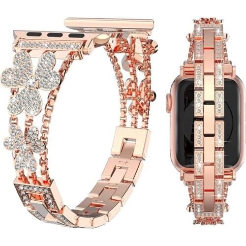 New Bling Metal Bracelet for Apple Watch Band 44mm 38mm Luxury Stainless Strap for apple watch 6 5 4 3 2 1 Watchband iWatch SE