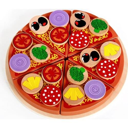 Childrens educational toys Pizza Wooden Toys Food Cooking Simulation Children Kitchen Developmental Baby Kids gift Toy L0120