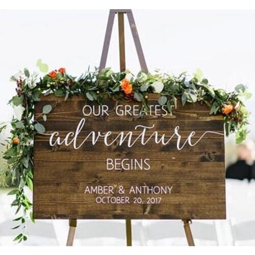 Welcome Board Sticker Custom Name & Date Vinyl Decal Personailzed Wedding Reception Sign Decor Decoration Removable