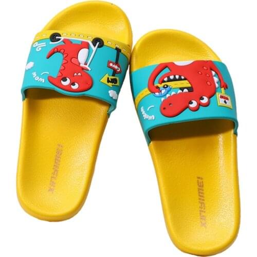 Boy and Girl Dinosaur Home Slippers Kids Shoes New Indoor Bathroom Non-slip Home Baby Outdoor Beach Shoes Fashion Cute Non-slip
