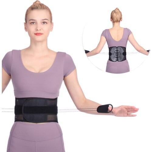 Elastic Adjustable Pulley System Breathable Mesh Belt Women Orthopedic Lumbar Posture Corrector Back Brace Waist Support Belt