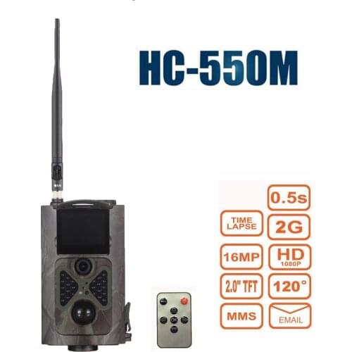 HC550M Trail Camera HD 1080P 16MP GSM GPRS MMS 0.5S Trigger Hunting Cameras Game Night Vision Infrared Photo Trap