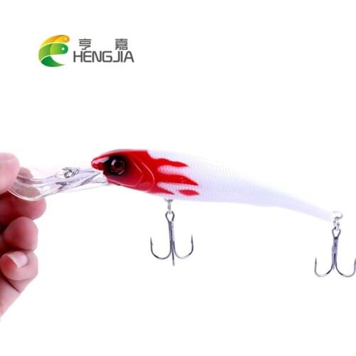 HENGJIA 1pc minnow lures plastic hard baits artificial wobblers crankbaits long lip diving lures pesca fishing tackles