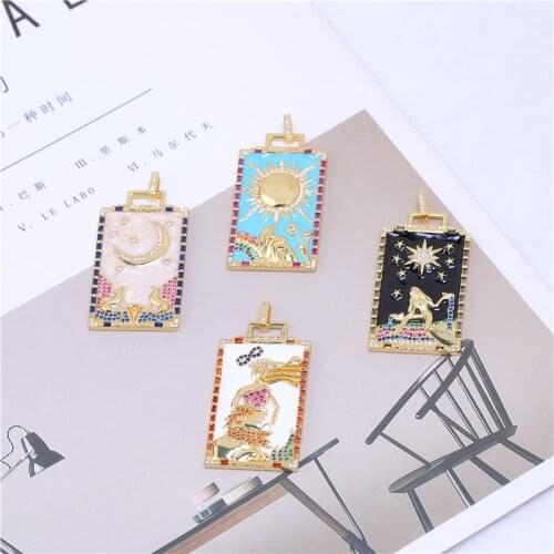 JUYA 2021 New DIY Necklace Pendants Jewelry Findings Accessories Copper Charm Connectors Handmade Jewelry For Necklaces Making