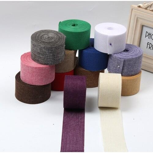 Brown Burlap Ribbon 2 Inch 11 Yards Unwired Rustic Jute Ribbon for Crafts Mason Jars Weddings Party Decoration By Mandala Crafts