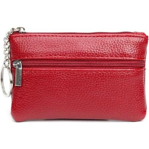 PU Leather Coin Purses Womens Small Change Money Bags Pocket Wallets Key Holder Case Mini Functional Pouch Zipper Card Wallet