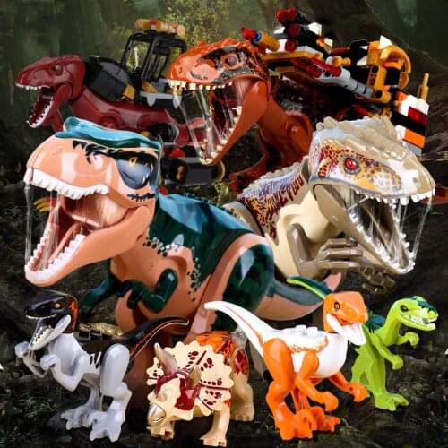 Dinosaurs fossil indominus t rex dino park model building blocks kits Jurassic bricks world tyrannosaurus triceratops sets