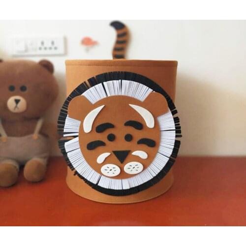Cartoon Tiger Elephant Felt Storage Bin/Basket Toys Collect And Storage Box For Children Festival Birthday Gift