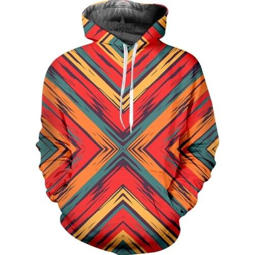 IFPD EU Size Fall Casual Hoodies Mens Cool Print Colorful Symmetry Creative Design 3D Sweatshirt Hooded Man Long Sleeve Pullover