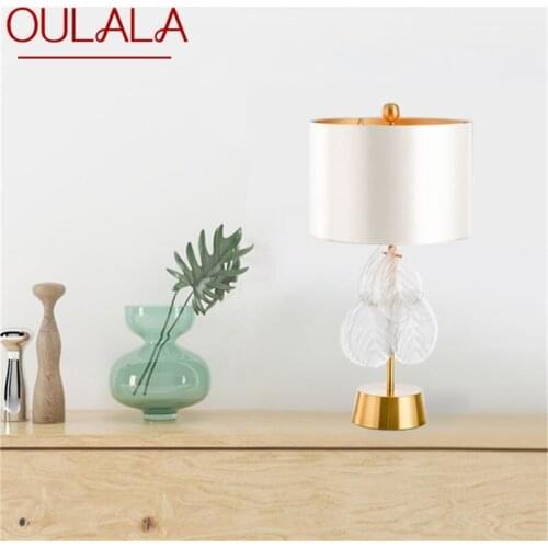 OULALA Modern Table Lamps LED Desk Light Bedside Glass Home Decorative for Bedroom Living Room Office Study