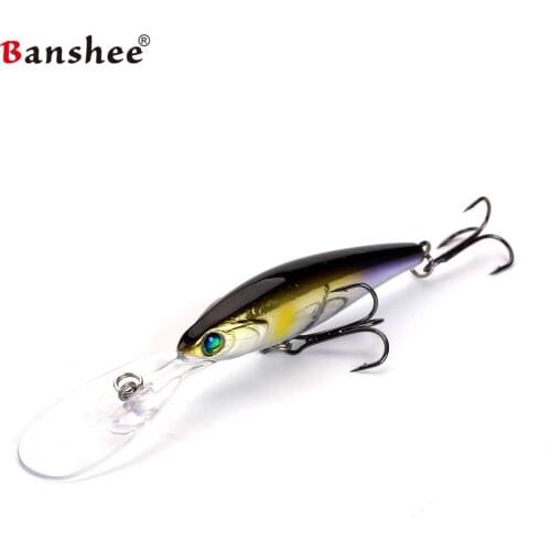 Banshee 65mm 5.8g Jerkbait Lure Deep Diving Wobblers For Pike Perch Black Minnow Crankbaits Fishing Lures Hard Bait For Floating