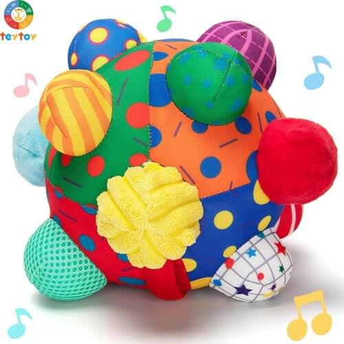 Teytoy Developmental Bumpy Ball, USB Charged Bouncing Crawl Ball Toy Baby Sensory Toys Music Shake Dancing Balls Multicolor Ball
