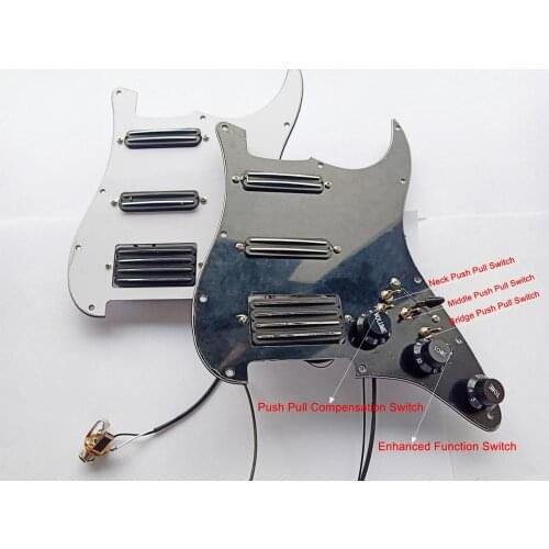 Rare Multifunction Guitar Pickups Pickguard Grey Pearl Tortoise Shell SSH Dual Pickup 20 tone switches Super Wiring Harness