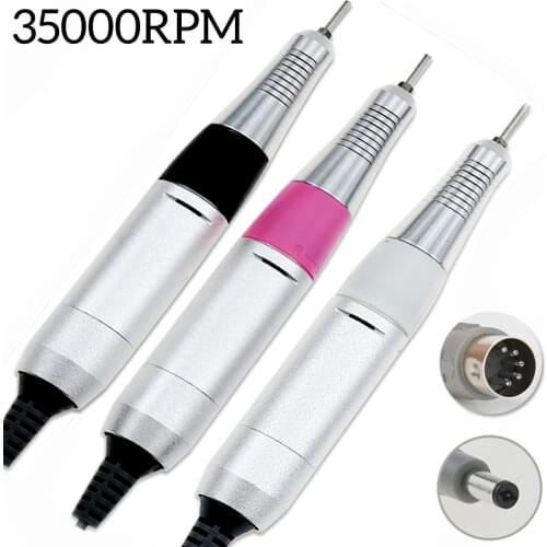 35000RPM Aluminum Alloy Nail Drill Handle Handpiece Upgraded General Motor Automatic Voltage Adaptation Drill Handle Accessories