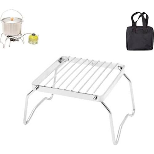 Camping Grill Stainless Steel Portable Collapsible BBQ Charcoal and Picnic Stand Outdoor Camping Stove Accessories