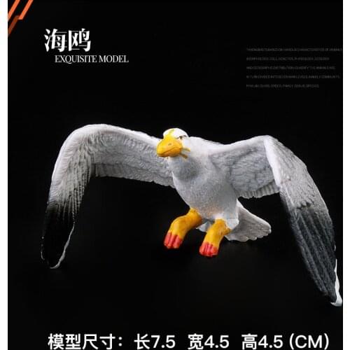 Solid Simulation Animal Model Wild Zoo Bird Parrot Seagull Emulation Wildlife sea mew Animal quet mini sea gull figurine decor