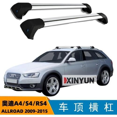 2 pcs For AUDI A4/S4/RS4 ALLROAD 5 DOOR WAGON 2009 - 2015 (RAILS) roof bar car special aluminum alloy belt lock CORSS rack