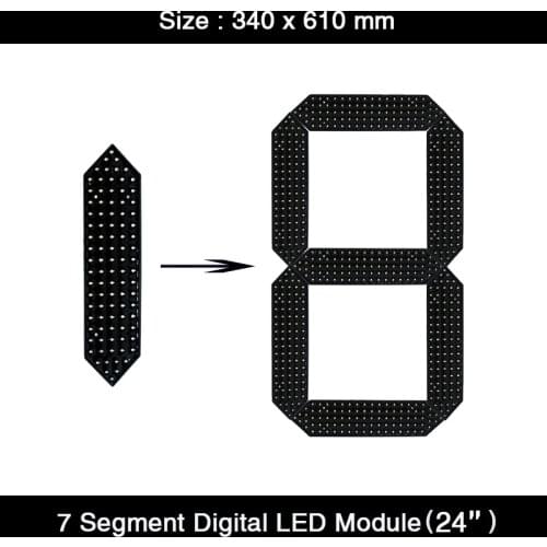 2Pcs/Lot 24" Inch 1 Digit 7 Segment LED Display Large LED Digital Numbers Module for Oil Price LED Signs Remote Control