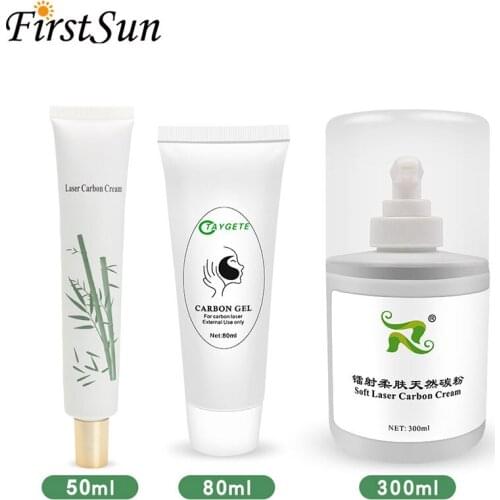 300ml/80ml /50ml Soft Laser Carbon Gel Natural Powdered for ND Yag Laser Skin Rejuvenation Cream Activ Face Whitening Massage
