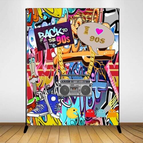 90S Photography Background Retro Graffiti Wall 90s Hip Hop Music Party Backdrop Birthday Decorations Photobooth Photocall